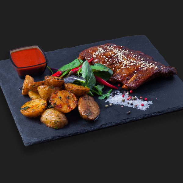 Свиные ребра BBQ с картофелем
